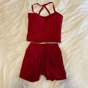 Women's Red Workout Set